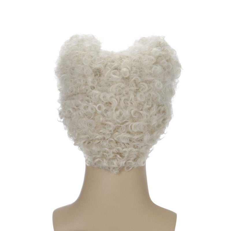 QACCF Mens Short Curly Light Blonde Halloween Costume Wig with goatee (Light Blonde) - Image 4